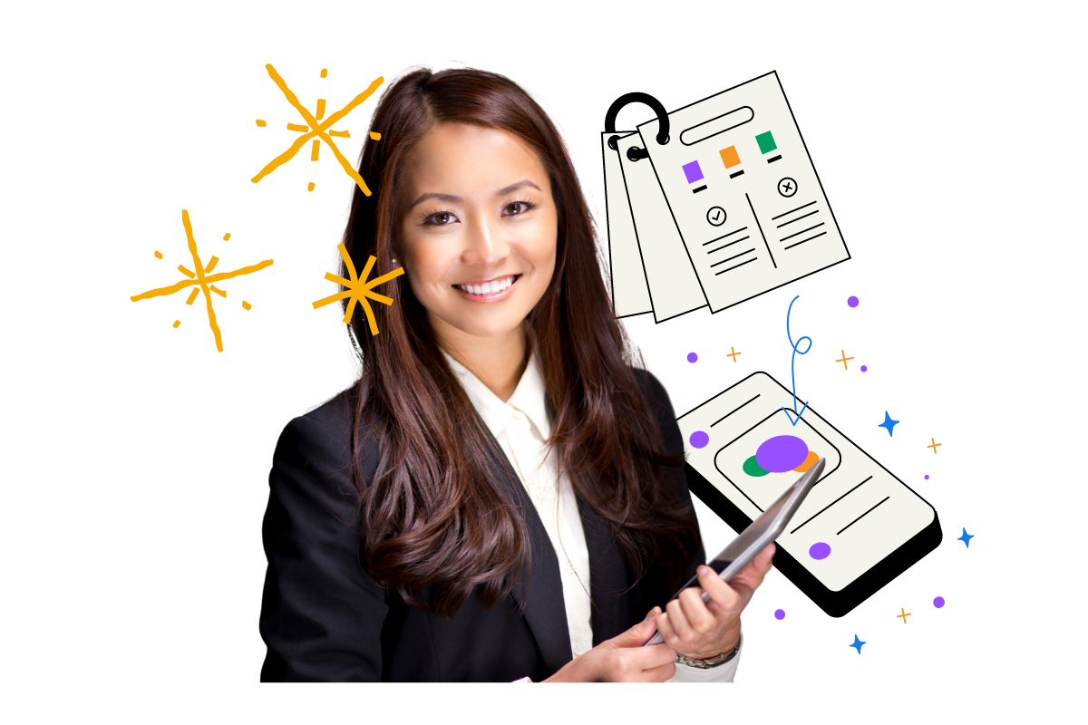 abstract woman manager signum